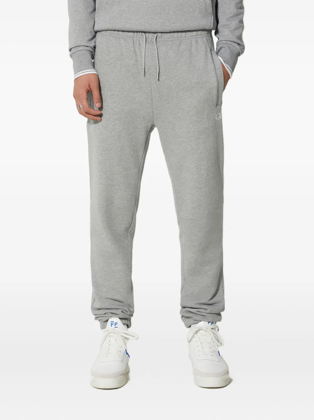 Fred Perry Logo-embroidered Trousers In Gray
