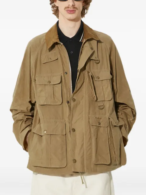 Barbour multiple-pocket corduroy-collar jacket