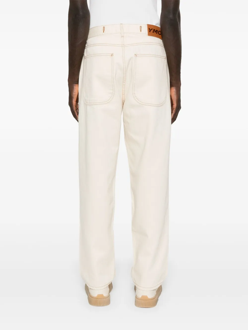 YMC Jeans met logopatch Beige