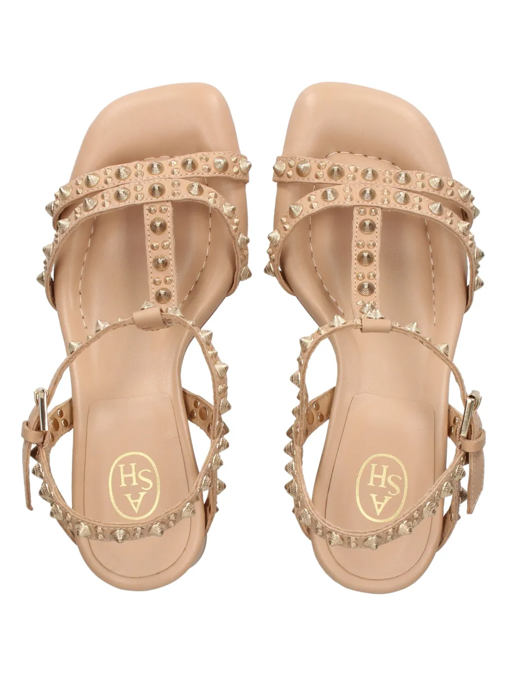 Ash Janice studded block-heel sandals Neutrals