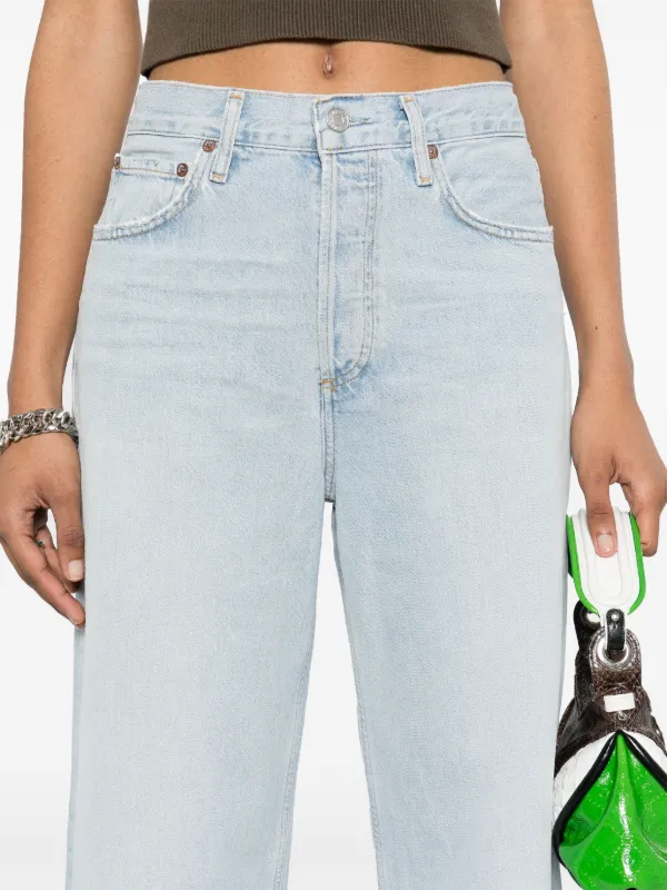 【関税込み】AGOLDE ブルー Ren ジーンズ AGOLDE Ren Jean high-rise Cropped Jeans | Blue | FARFETCH