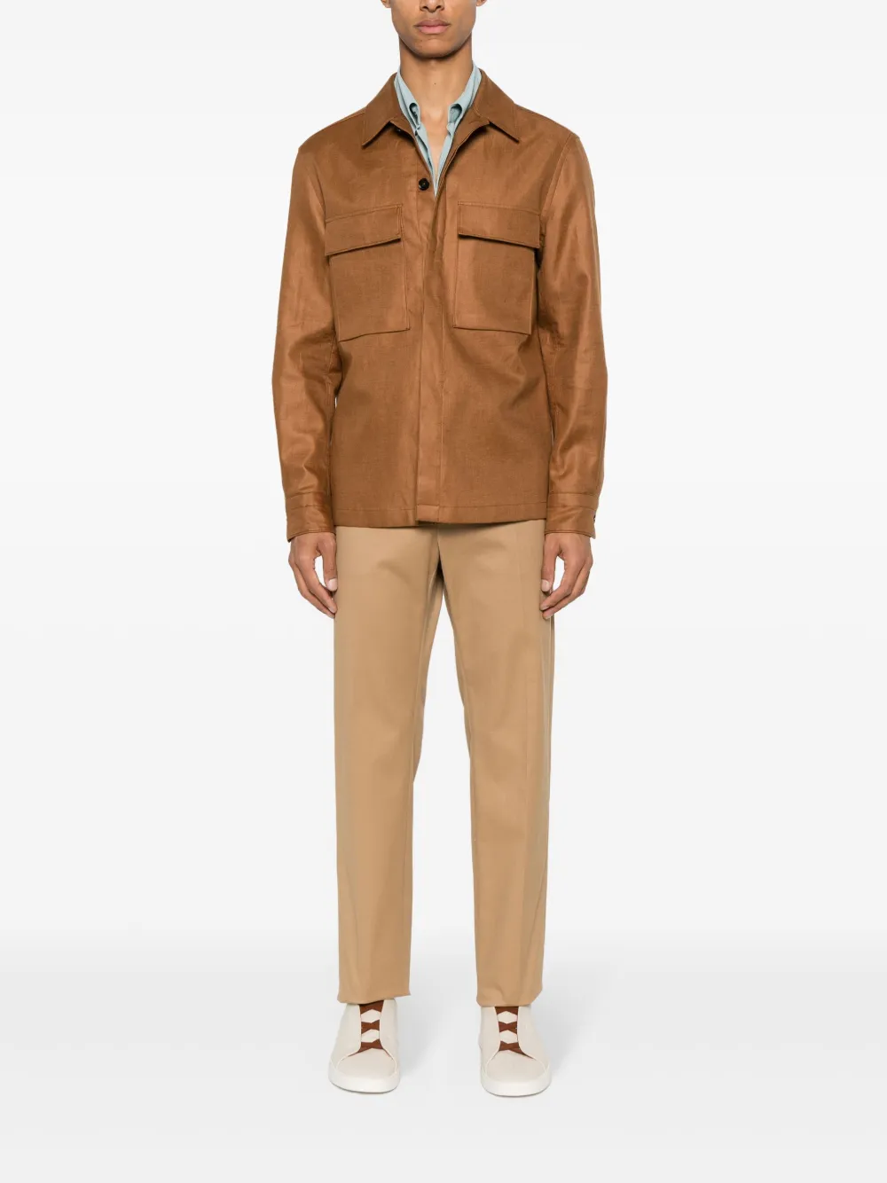Zegna long-sleeve linen shirt jacket | Shirt Jackets | Image 2