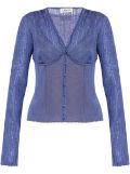 Lanvin corset-style lace top - Blue