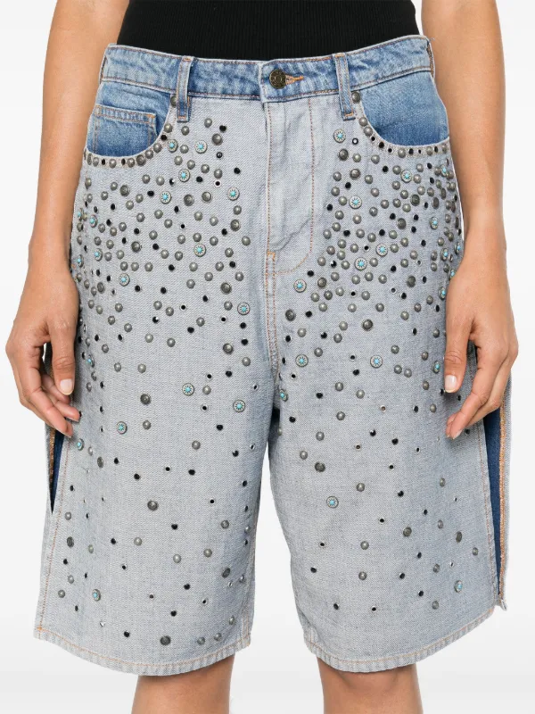 GUESS USA Reverse Denim Shorts Blue FARFETCH CA