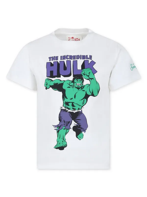 MC2 Saint Barth Kids x Marvel Hulk print T shirt White FARFETCH