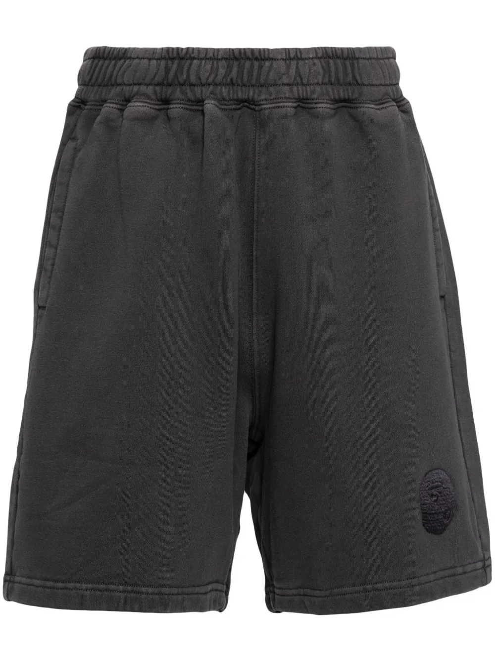 a bathing ape® embroidered-logo cotton shorts - noir