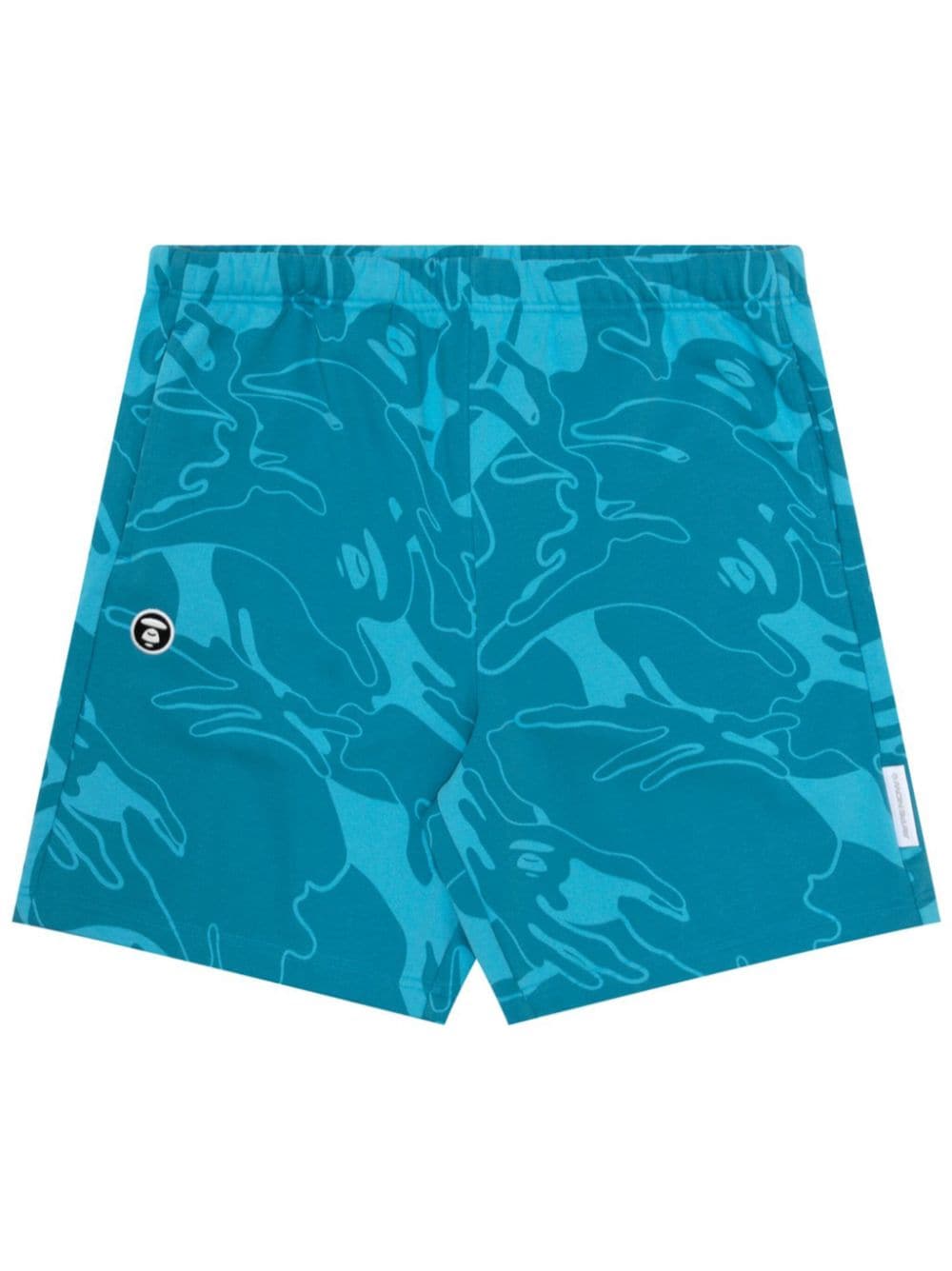 Aape By A Bathing Ape Logo-print Jacquard Shorts In Blue