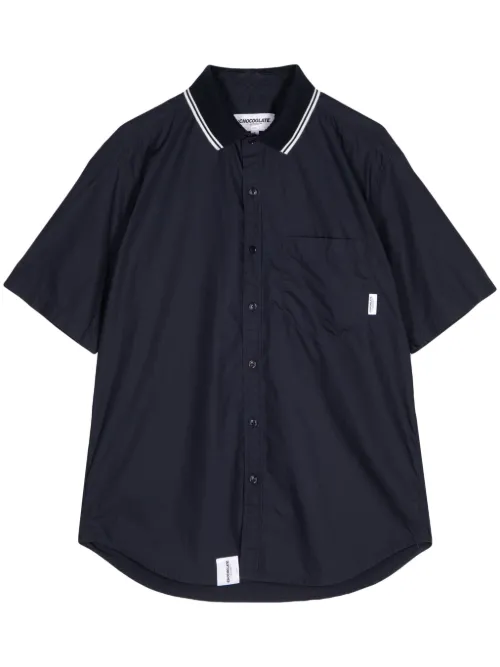 Chemise en coton à patch logo - CHOCOOLATE - Modalova