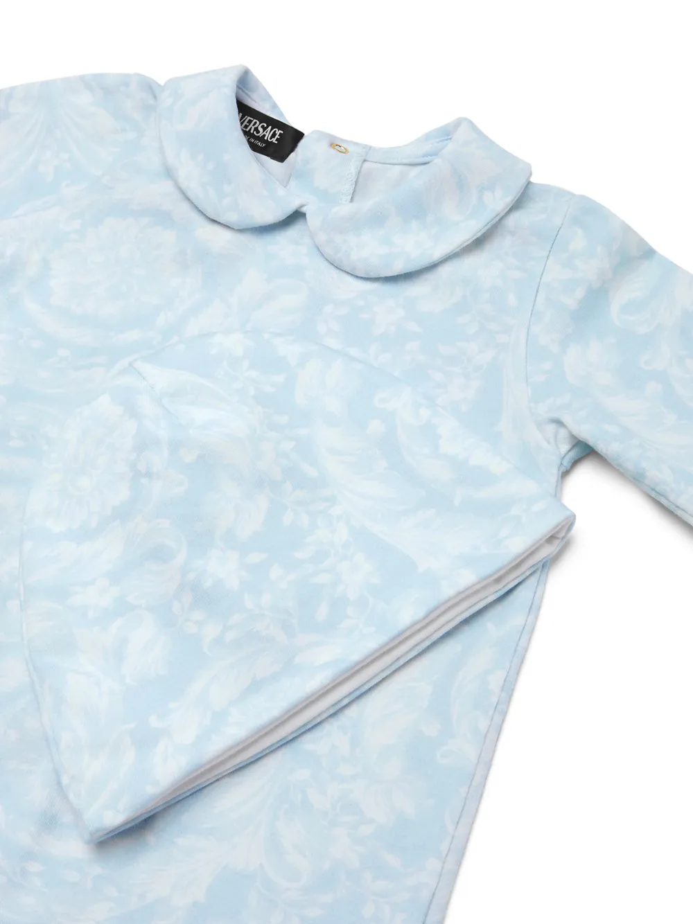Versace Kids Jersey romper met barokprint Blauw