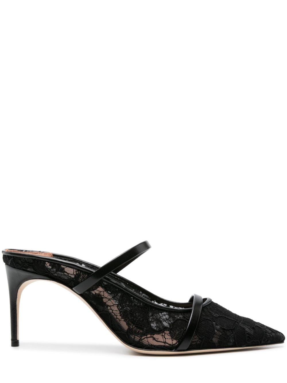 Malone Souliers 70mm Maureen Lace Mules In Black