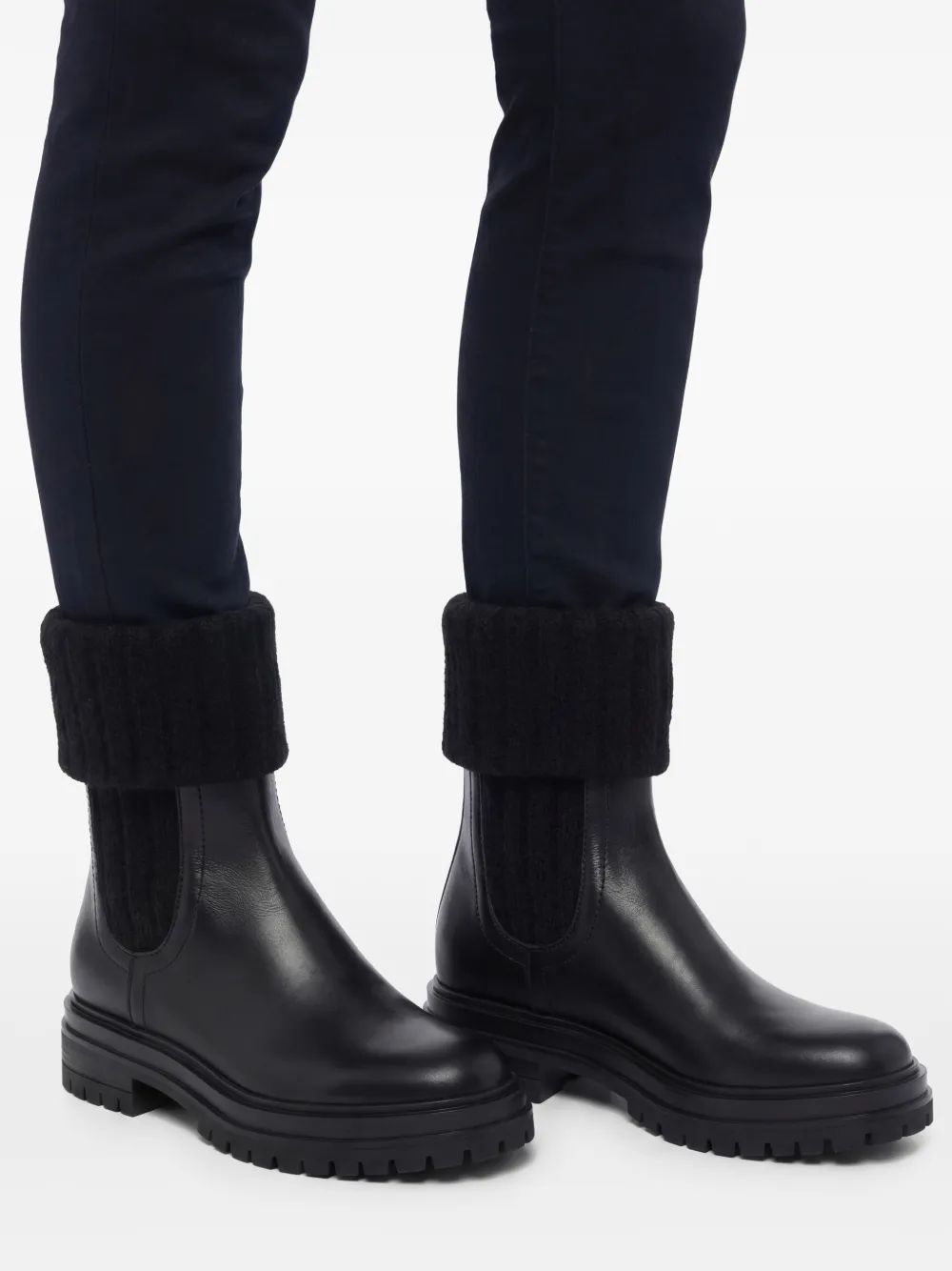 Gianvito Rossi 45 mm enkellaarzen met omslag Zwart