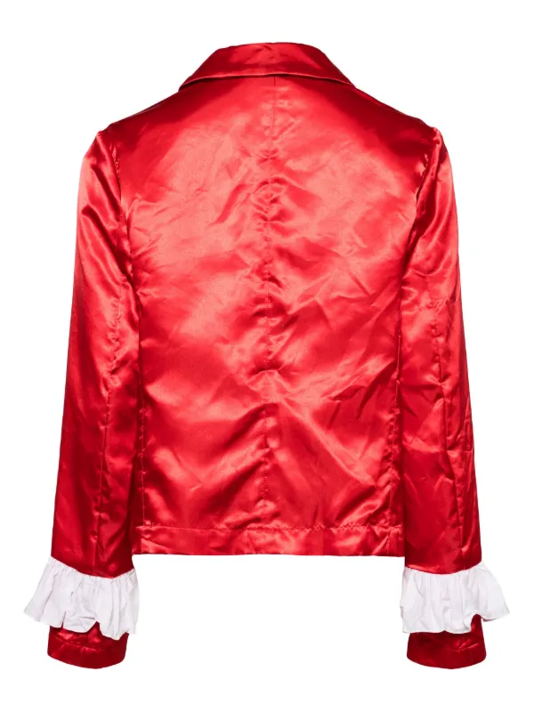 Comme Des Garçons Girl ラッフル サテンジャケット | レッド Comme Des Garçons Girl ラッフル サテンジャケット | レッド