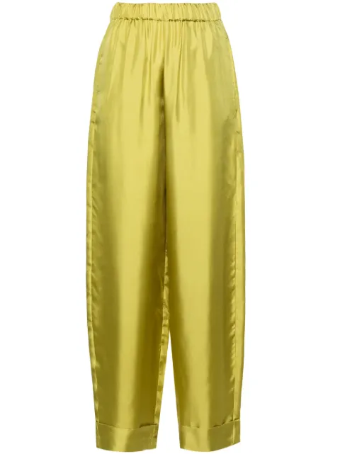 Blanca Vita pantalones palazzo de seda con tiro alto