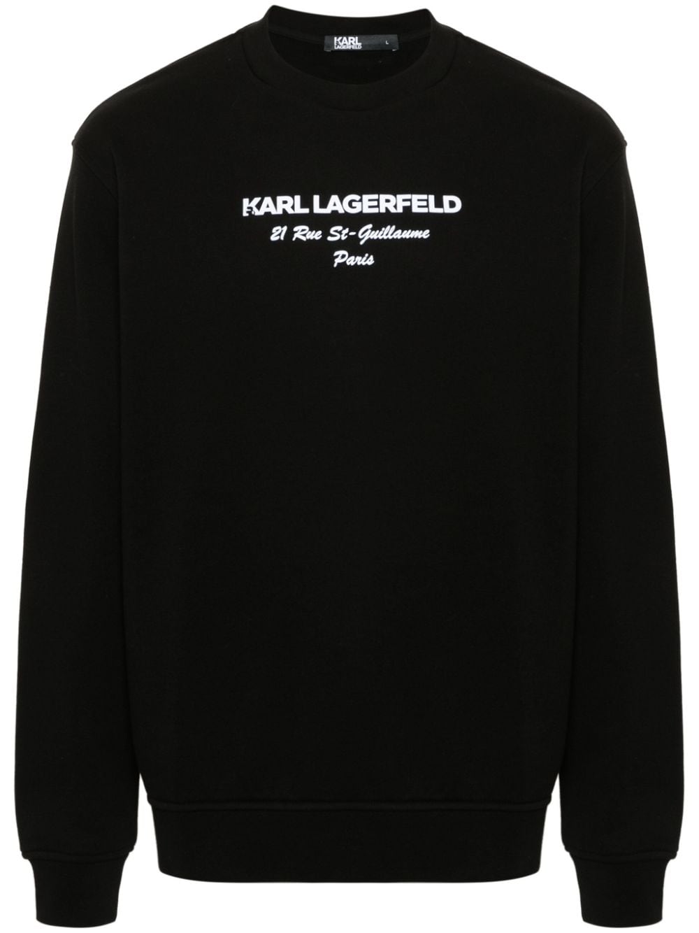 Karl Lagerfeld Rubberised-logo Sweatshirt In Black
