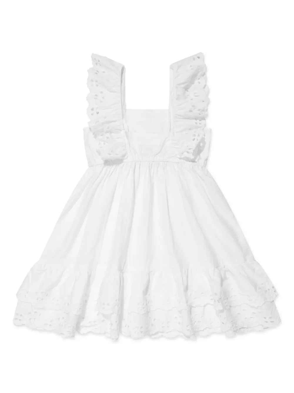 broderie-anglaise ruffled dress