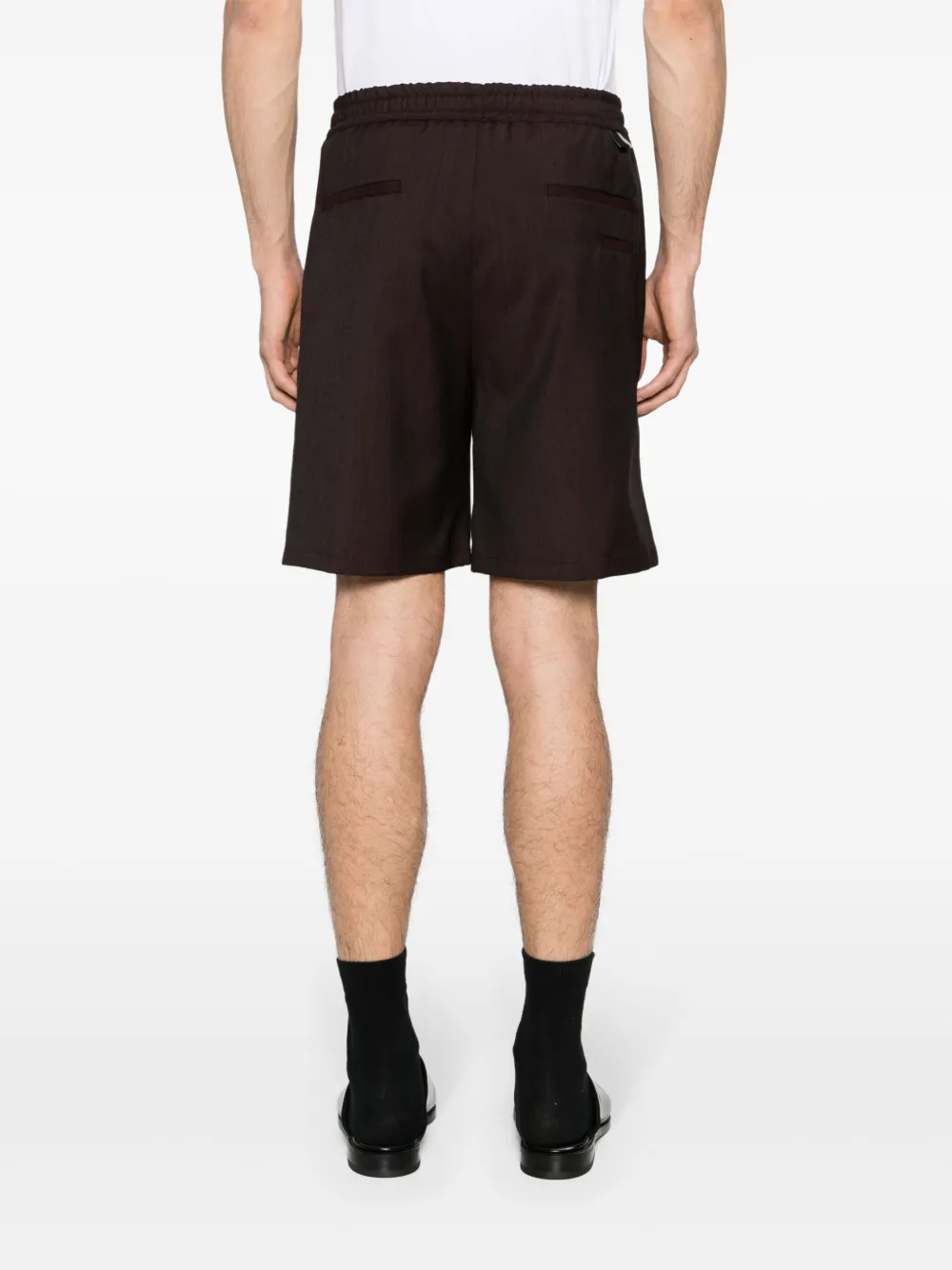 Shop Low Brand Tokyo Wool Bermuda Shorts In Brown