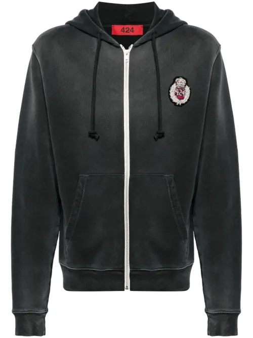 Hoodie en coton à logo appliqué - 424 - Modalova