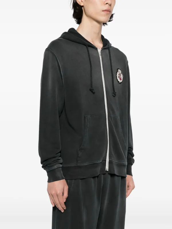 424 appliqué-logo Cotton Hoodie | Grey | FARFETCH