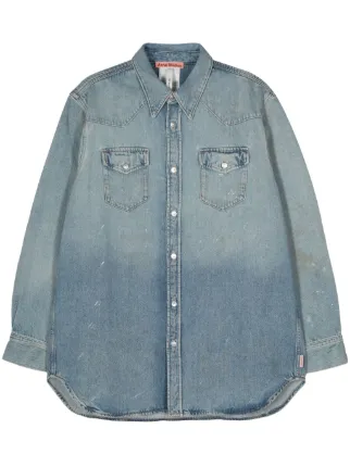 【Acne Studios】ブルー Paint Splatter Tシャツ Acne Studios】ブルー Paint Splatter Tシャツ (Acne Studios/T