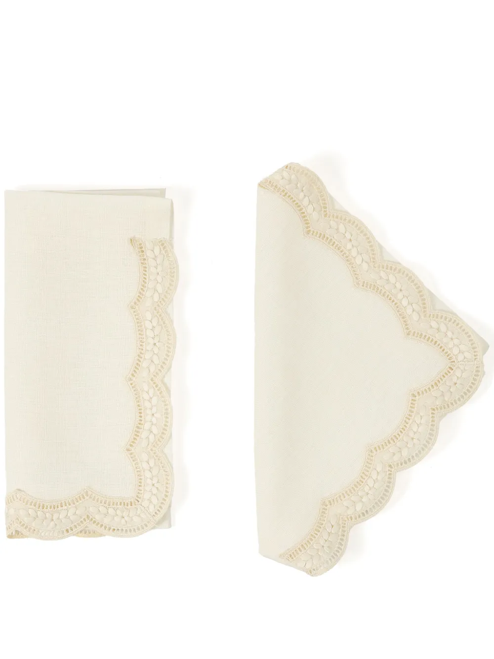 Cabana Emilia scallop-embroidered napkin | White | Image 1