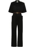 Saint Laurent short-sleeve cotton jumpsuit - Black