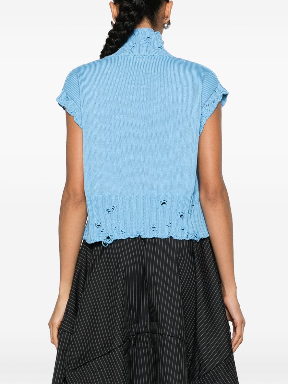 MARNI DISTRESSED ROLL-NECK TOP 