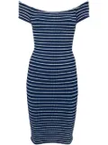 Hunza G Grace off-shoulder striped minidress - Blue