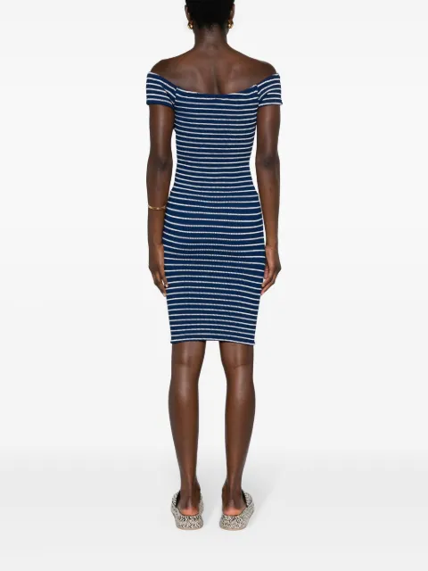 Hunza G Grace off-shoulder striped minidress GRACEDRESS - 3