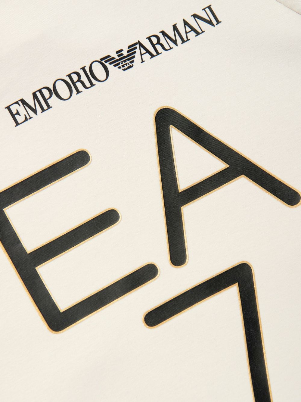 Shop Emporio Armani Side-stripe Logo-appliqué Hoodie In Neutrals