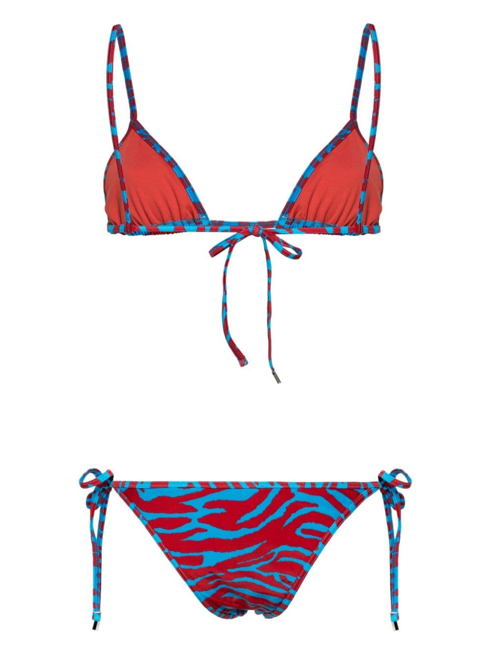The Attico Bikini met zebraprint Rood