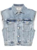 AGOLDE Charli distressed denim vest - Blue