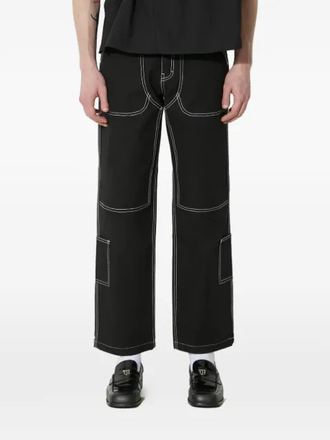 Pleasures logo-patch trousres