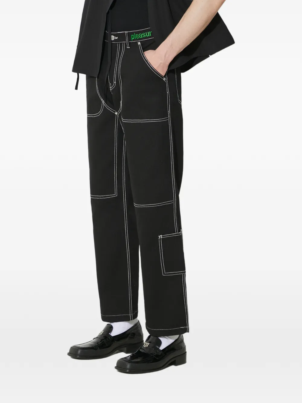  Pleasures Logo-patch Trousers - Black 