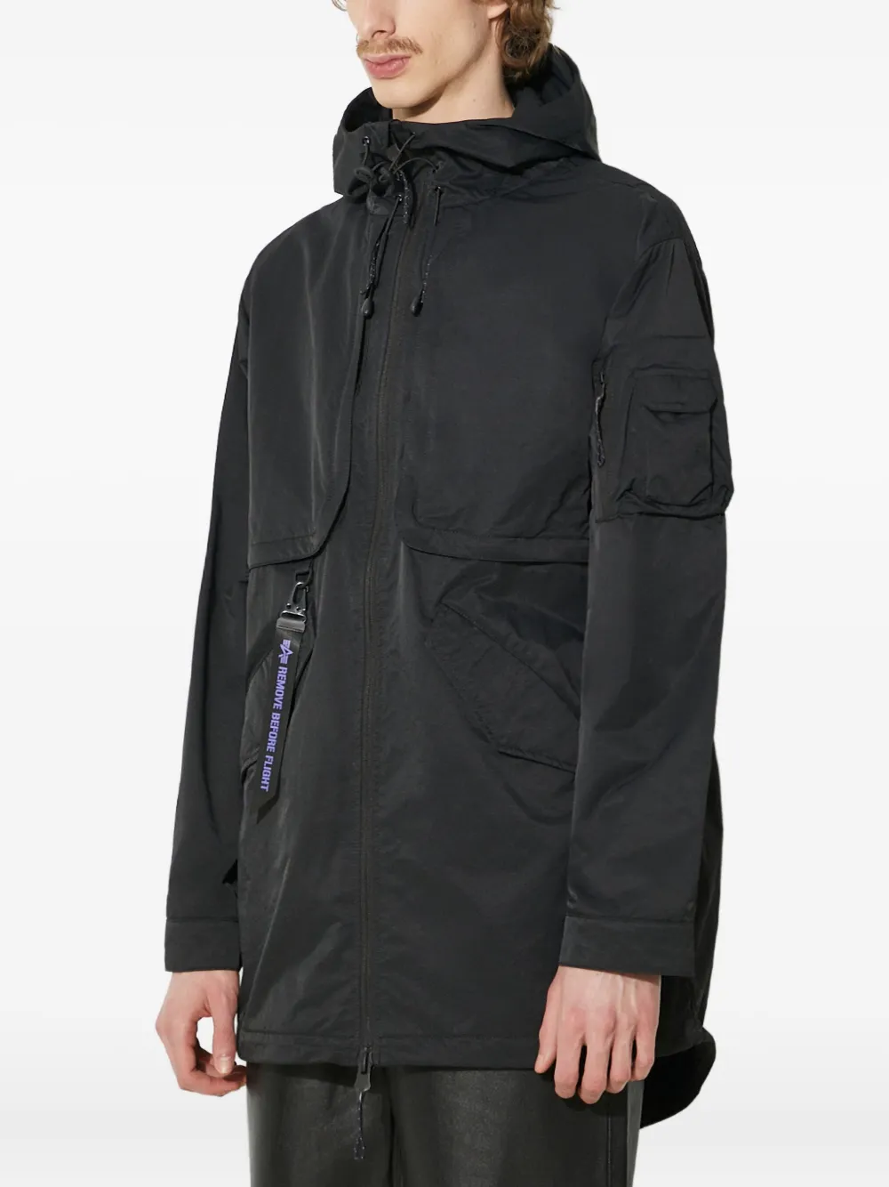 Alpha Industries Jack met capuchon en zak Zwart