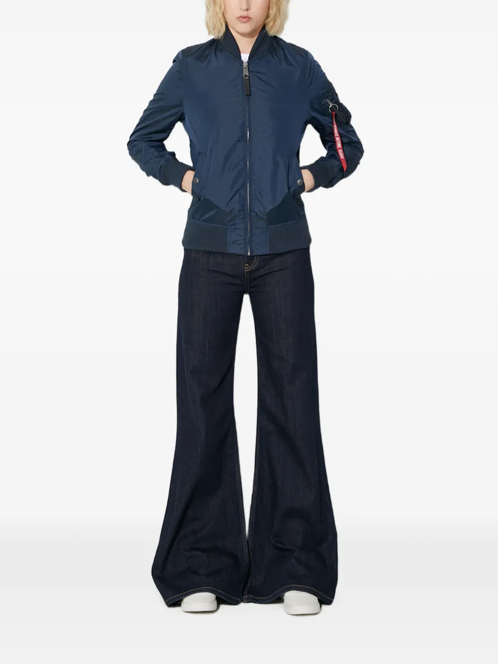 Alpha Industries Bomberjack met rits Blauw