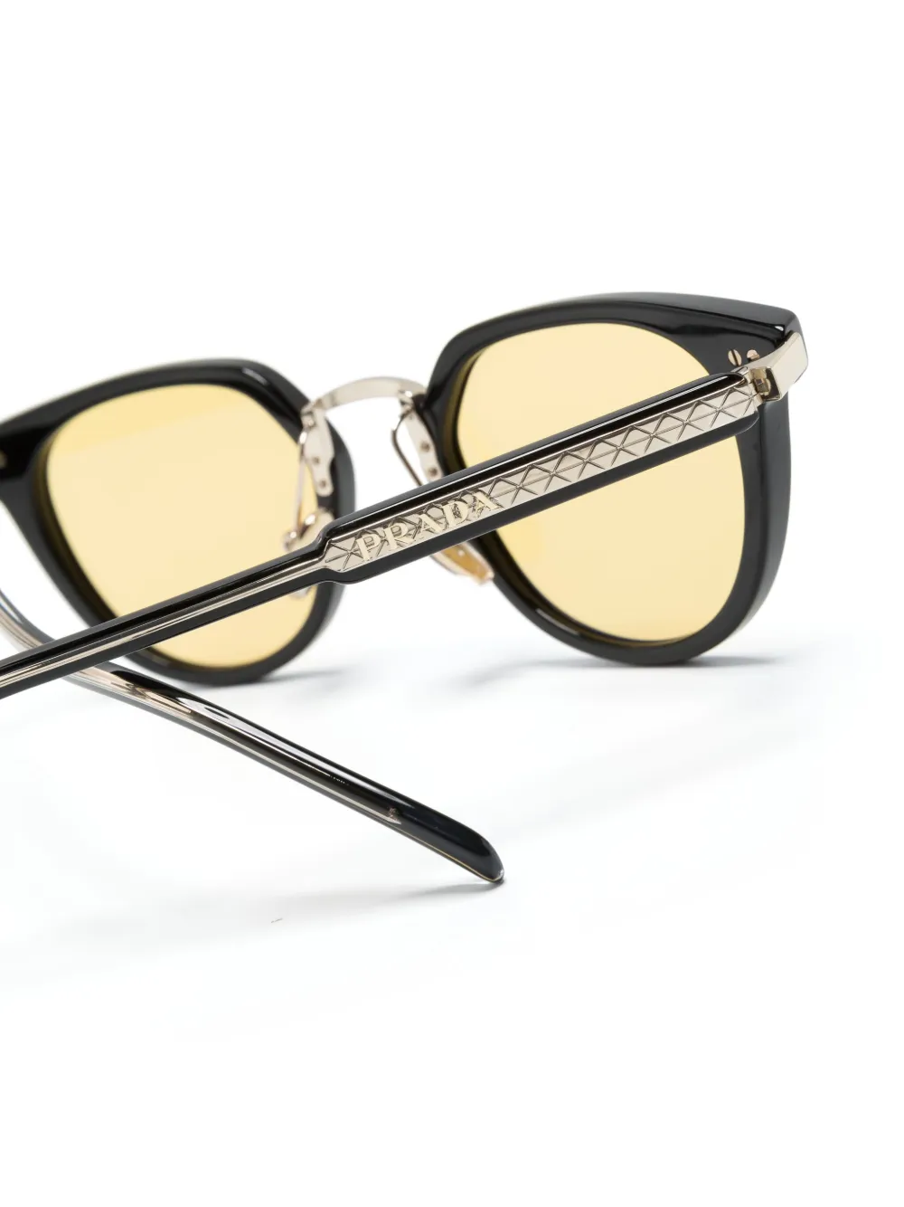 Shop Prada Pr17ys Oval-frame Sunglasses In Black