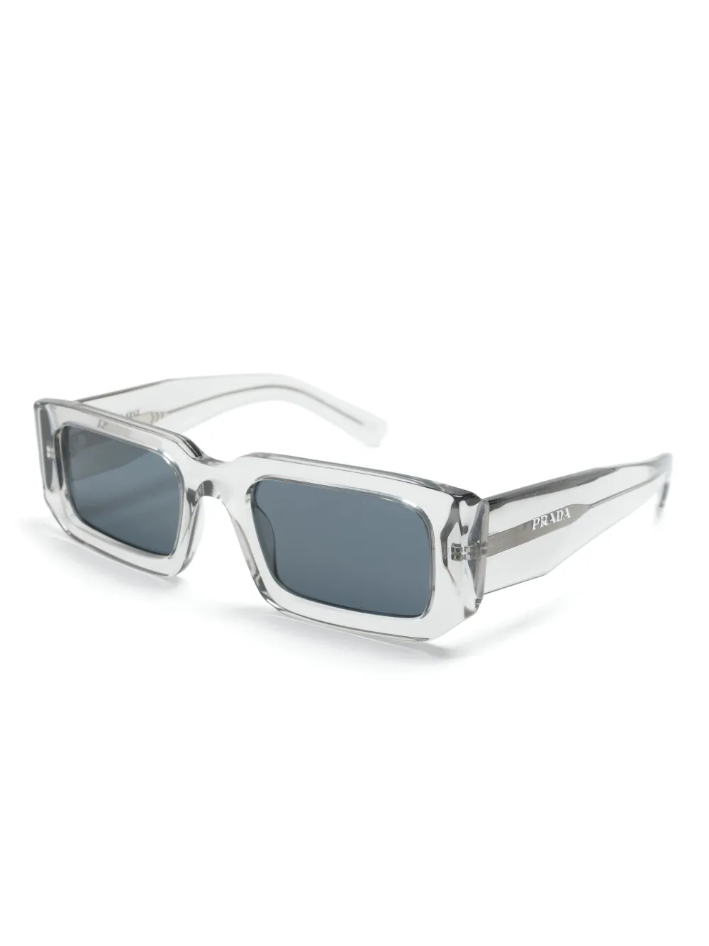 Shop Prada Symbole Rectangle-frame Sunglasses In Grey