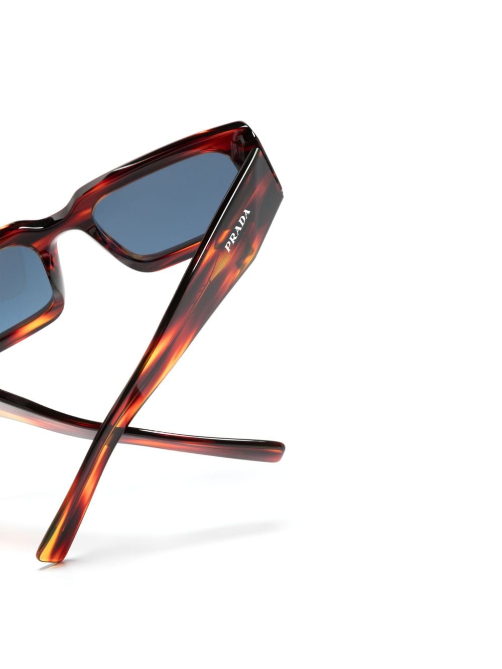Shop Prada Rectangle-frame Sunglasses In Brown