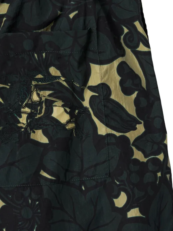 BURBERRY Floral Print Bermuda ショートパンツ Burberry floral-print Bermuda Shorts | Black | FARFETCH PH