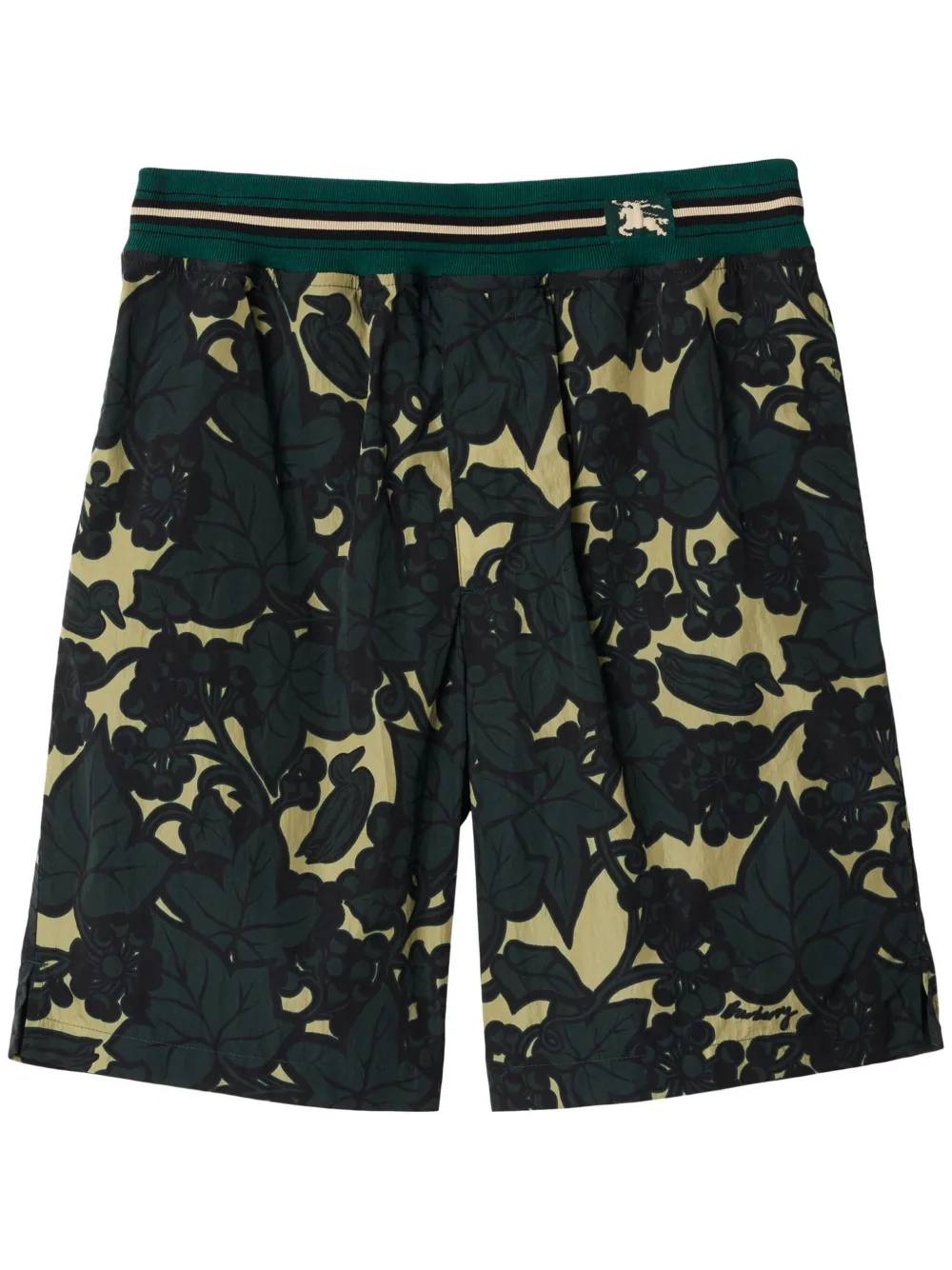 Burberry Floral-print Bermuda Shorts In Green