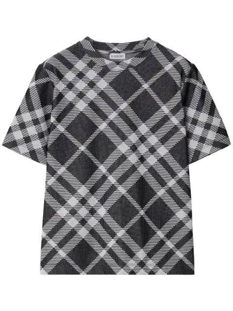 Burberry check stretch cotton-blend T-shirt Women