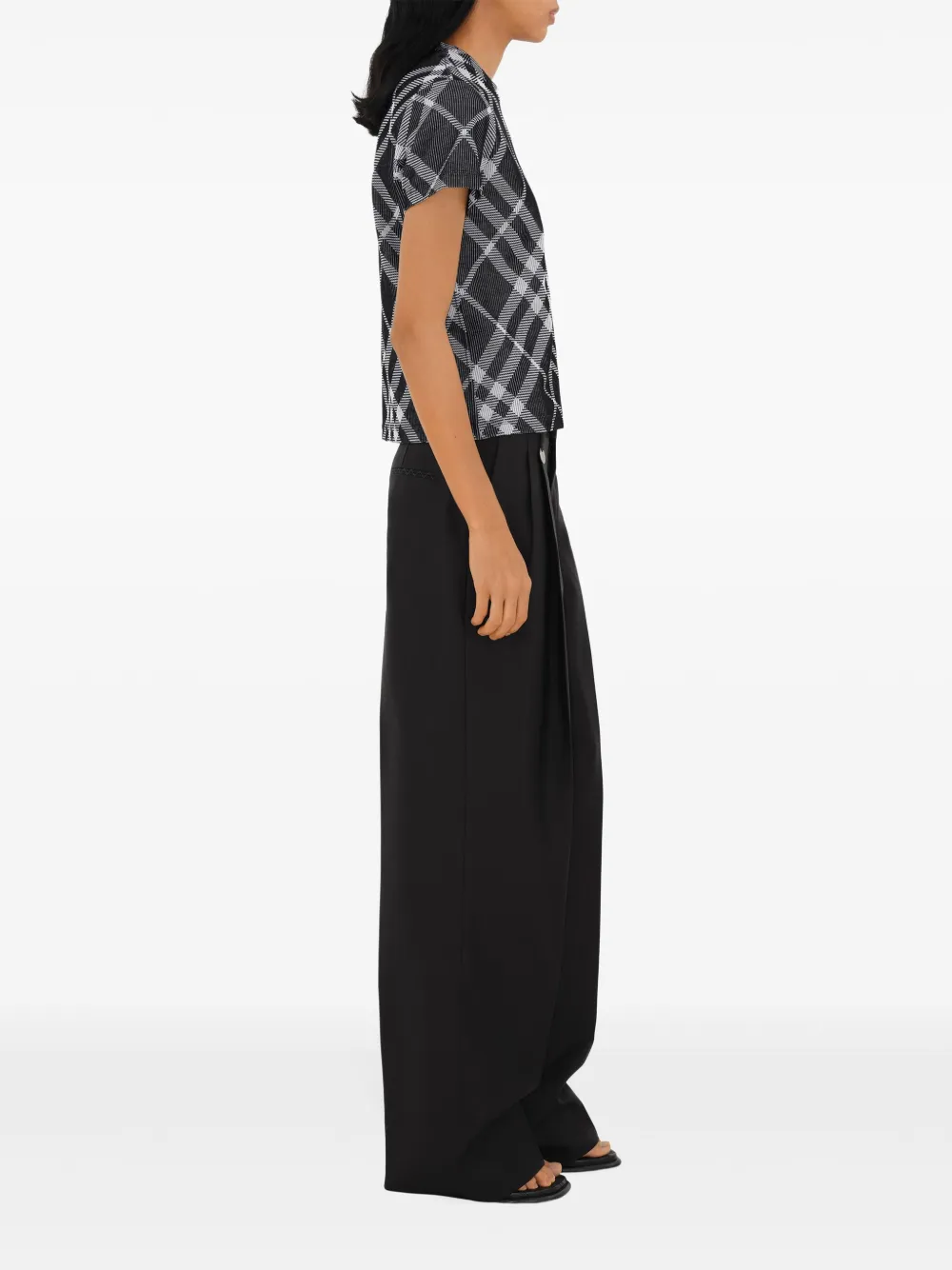 Burberry Geruit T-shirt Zwart