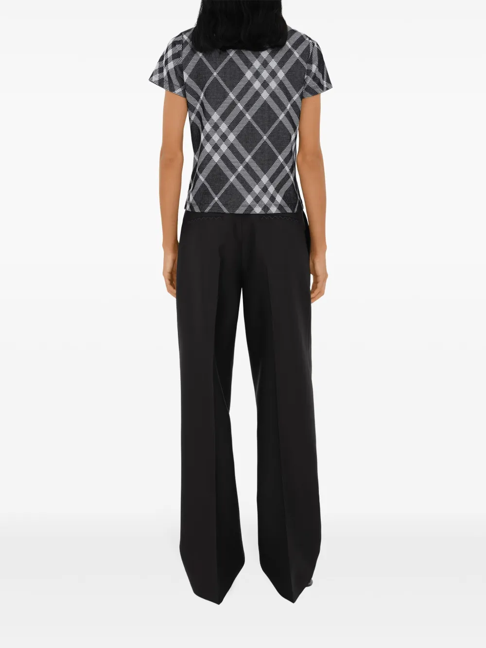 Burberry Geruit T-shirt Zwart