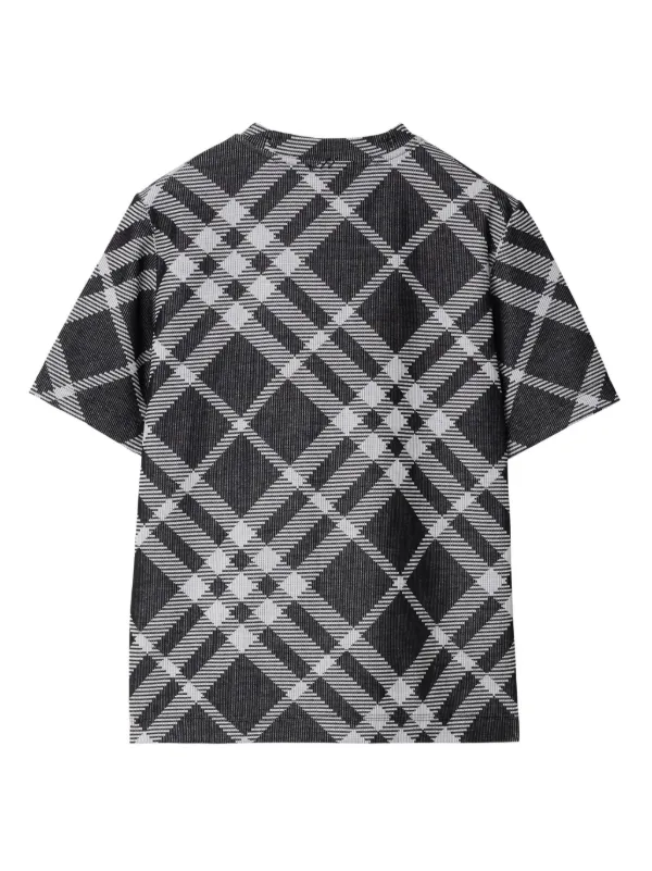 Burberry Check Stretch cotton-blend T-shirt | Black | FARFETCH