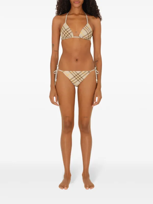 Burberry check-print Bikini Top | Neutrals | FARFETCH