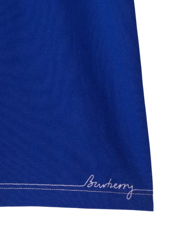 Burberry logo-embroidered Polo Shirt | Blue | FARFETCH