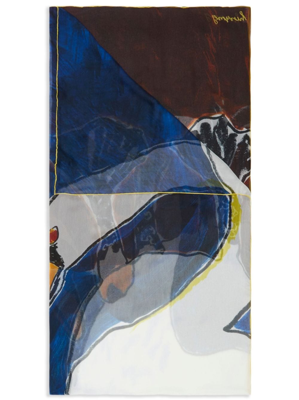 Image 1 of Burberry Swan-print silk scarf