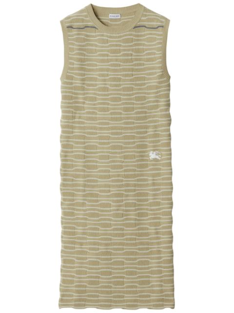 Burberry embroidered-logo ribbed mini-dress Women