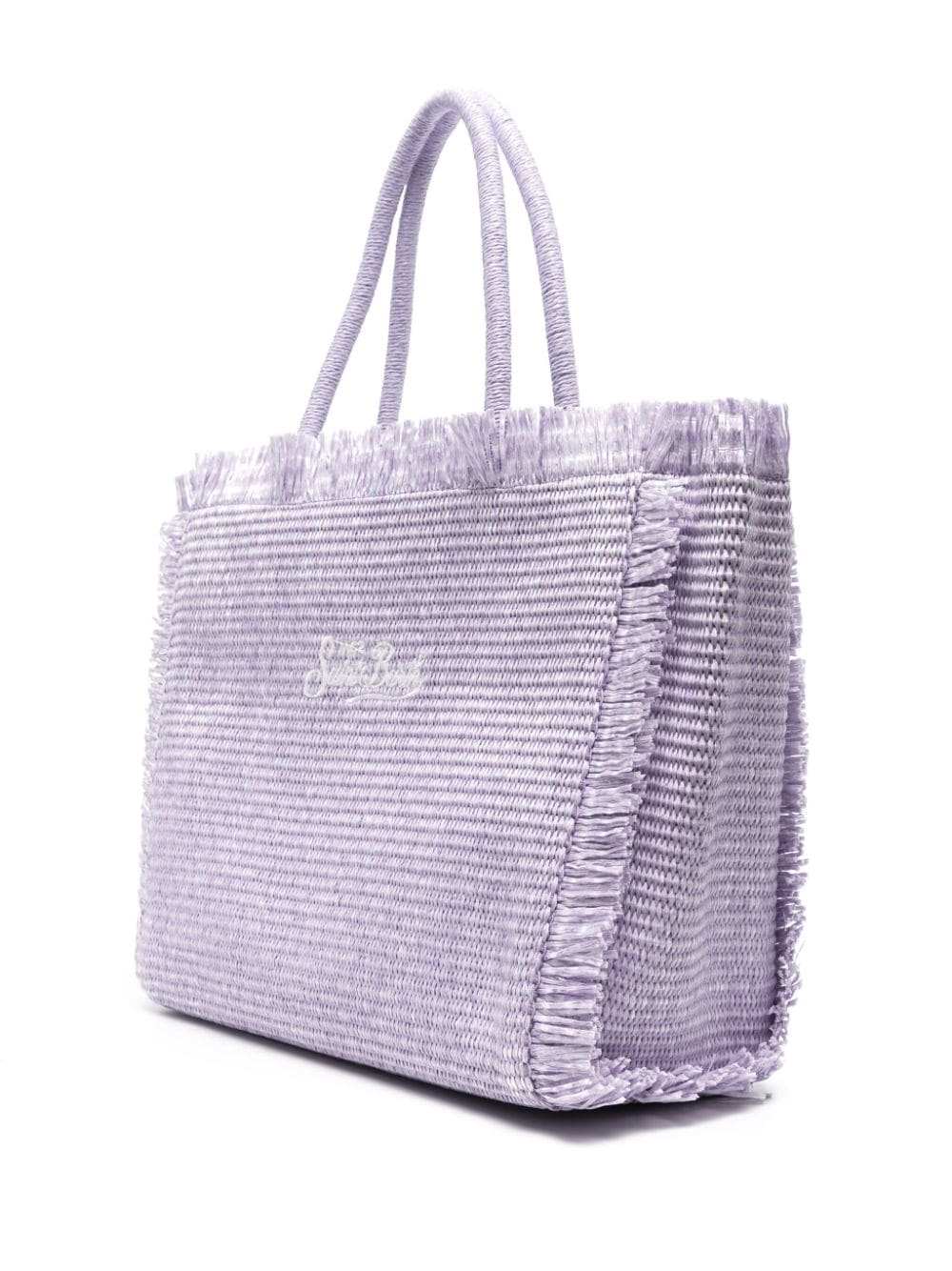 Shop Mc2 Saint Barth Vanity Straw Beach Bag In Purple