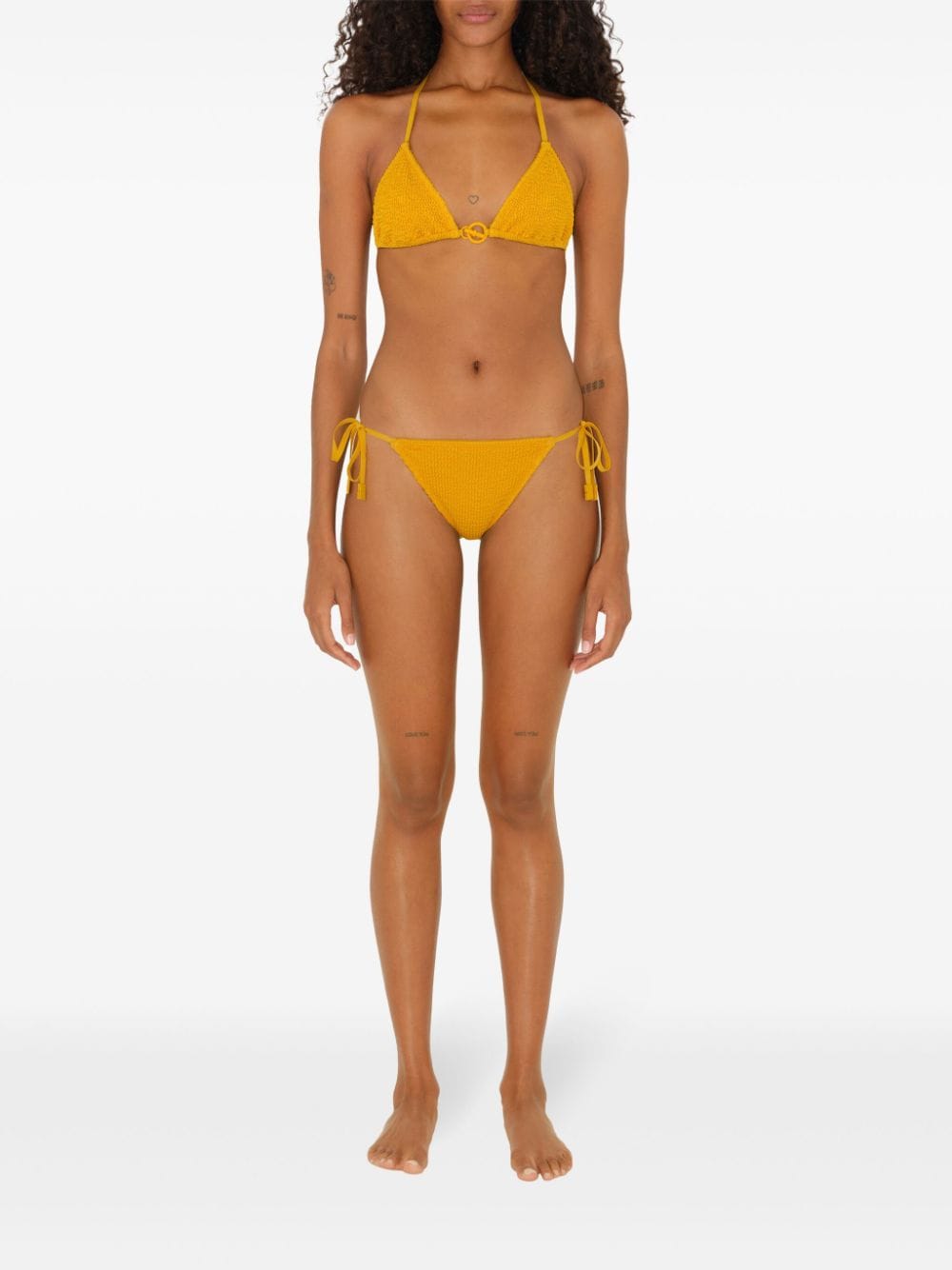 Shop Burberry Chain-detail Bikini Top In Gelb